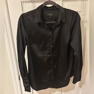 Banana Republic Classic Black Satin Shirt